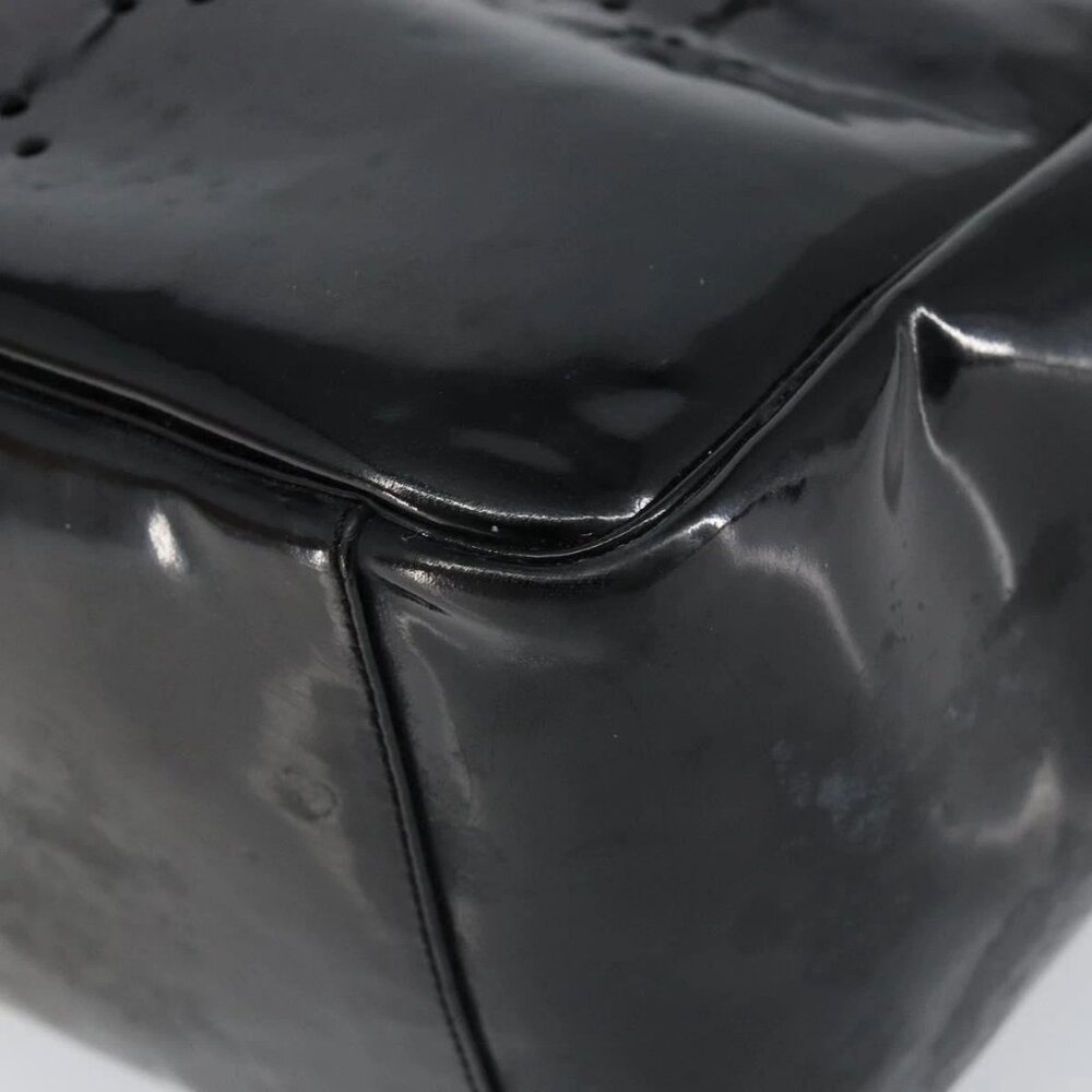 CHANEL Triple Coco Chain Tote Bag Patent leather Black Silver CC Auth 146826 - Picture 13 of 16